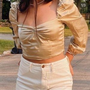 Sunday best gold blouse from aritzia